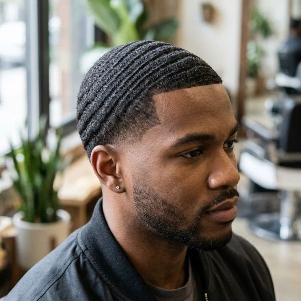 360 Waves with Mid Taper Fade
