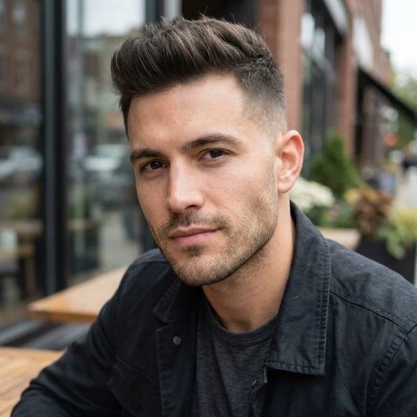 Crew Cut with Volume Triangle Face