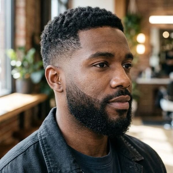 Low Mid Fade with Beard Connect