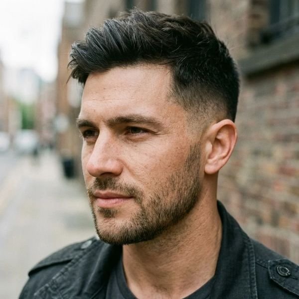 Mid Fade with Straight Hair