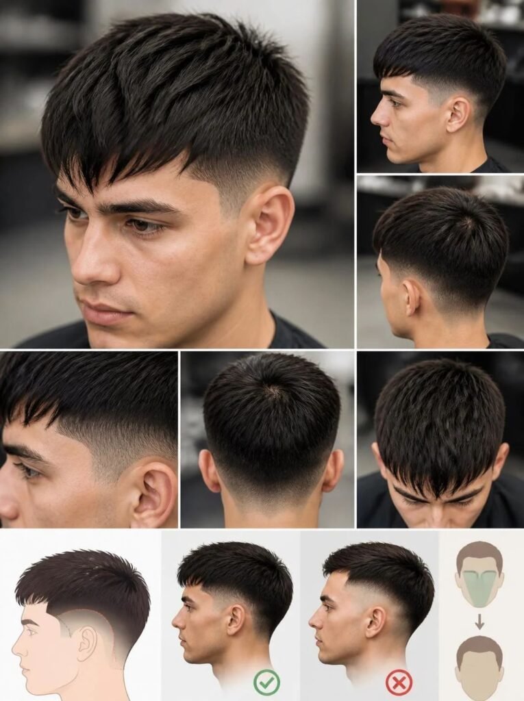 Temple Fade with Forward Fringe