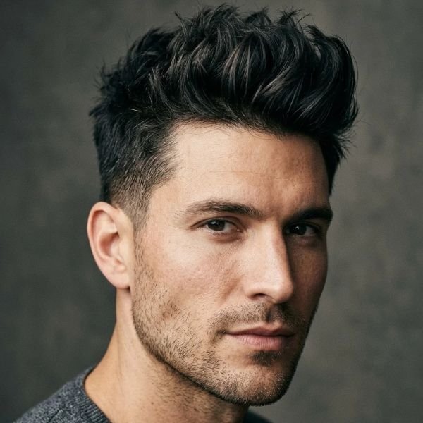 Textured Quiff Triangle Face