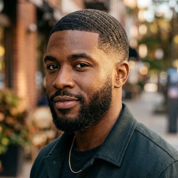 Waves with Beard and Mid Fade